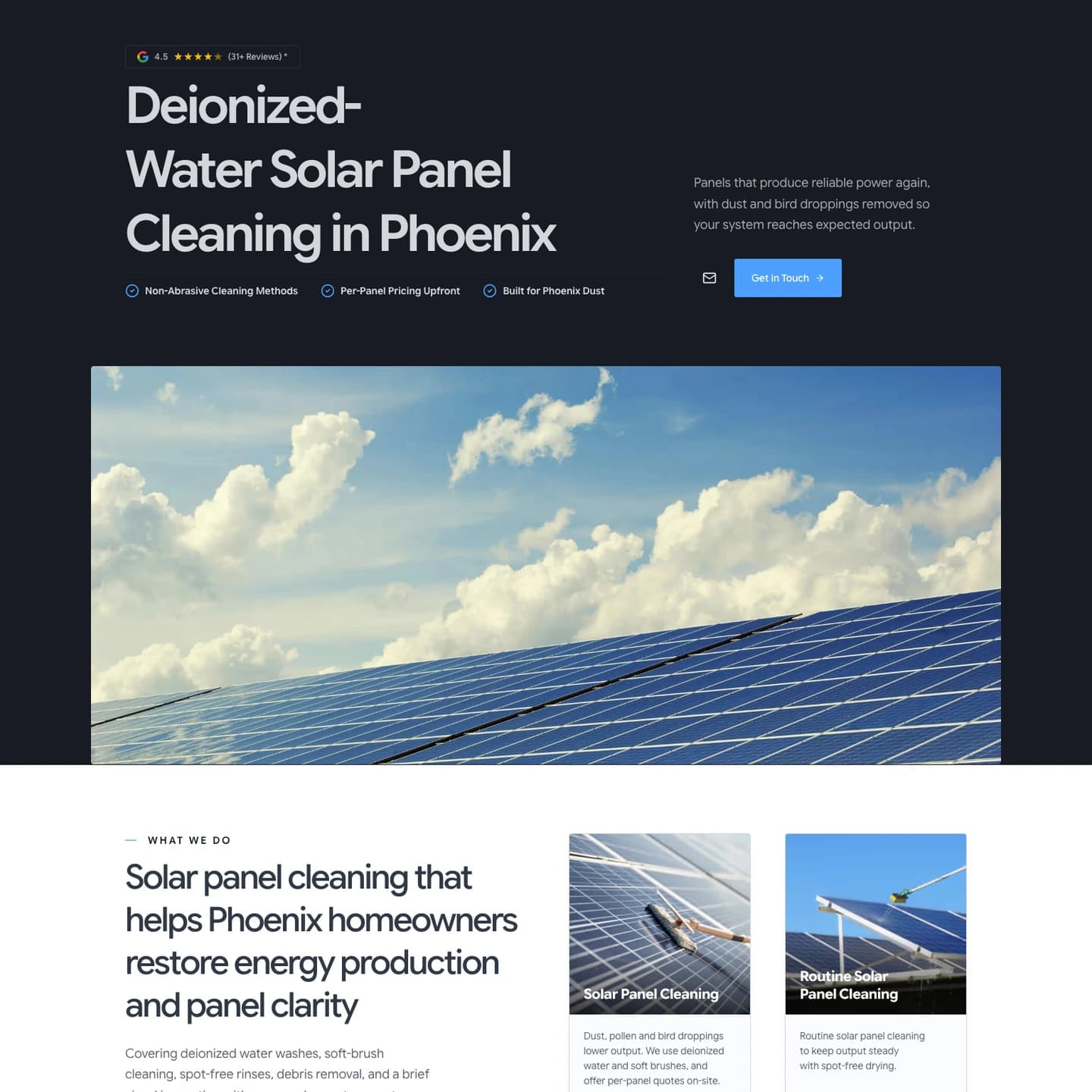 Phoenix AZ Solar Panel Cleaning