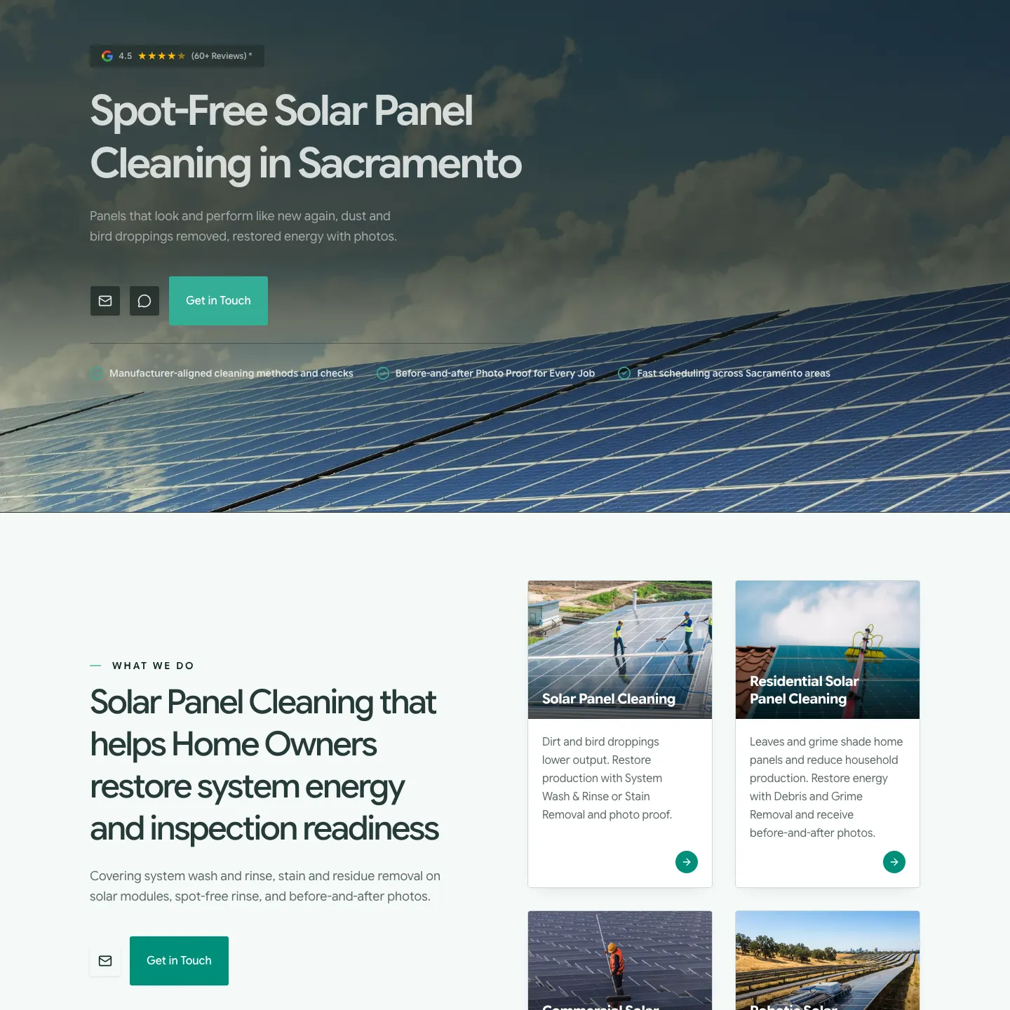 Sacramento Solar Panel Cleaning